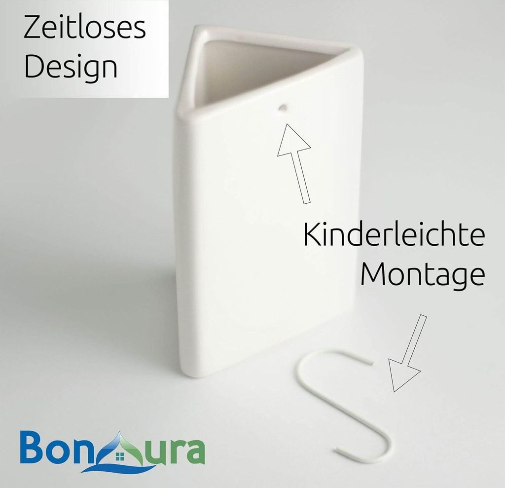 BonAura Luftbefeuchter Heizung Keramik Dreieckig I Haken & Produktbild 4