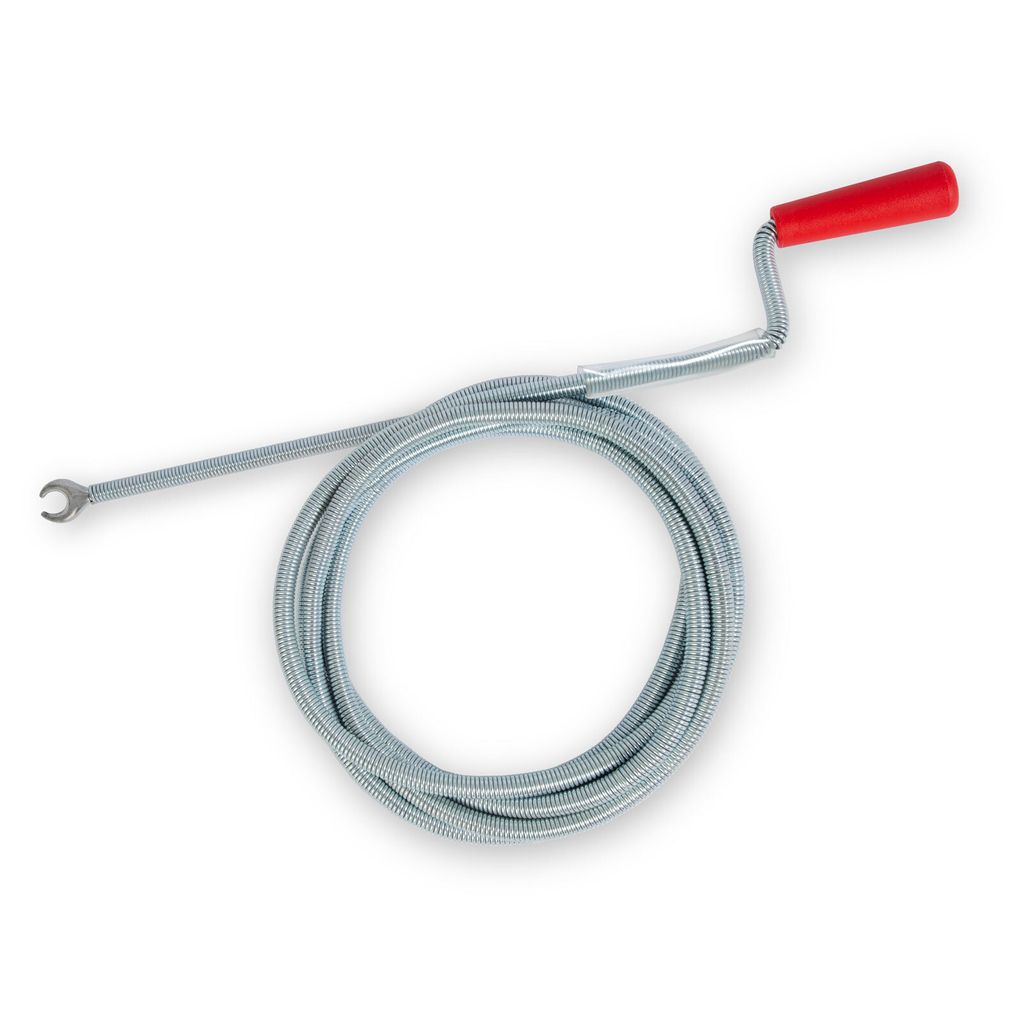 EBERTH Rohrreinigungsspirale 3m lang und Ø 9mm, effektive Abfluss Spirale für Rohre ab Ø 40mm, krallenförmiger Bohrkopf mit Ø 20mm