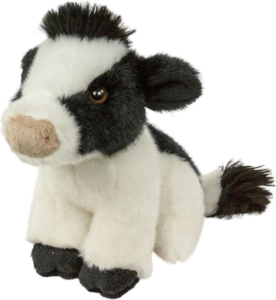 Kuh 18 cm sitzend schwarz/weiß Kuscheltier