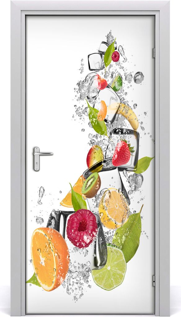 Tulup Türaufkleber 95x205 cm Dekorative Aufkleber Selbstklebend Wasserdichte Tapete Abnehmbar Schlafzimmer Wohnzimmer Wohnkultur - Obst und Eis