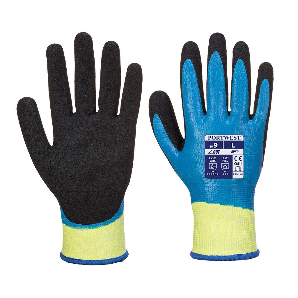 Portwest AP50 Aqua Pro Schnittschutzhandschuh Blue/Black Gr. L