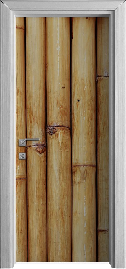 Tür Selbstklebende 80x210 cm Türfolie Türtapete Klebefolie - Natürlich Bambus Zaun
