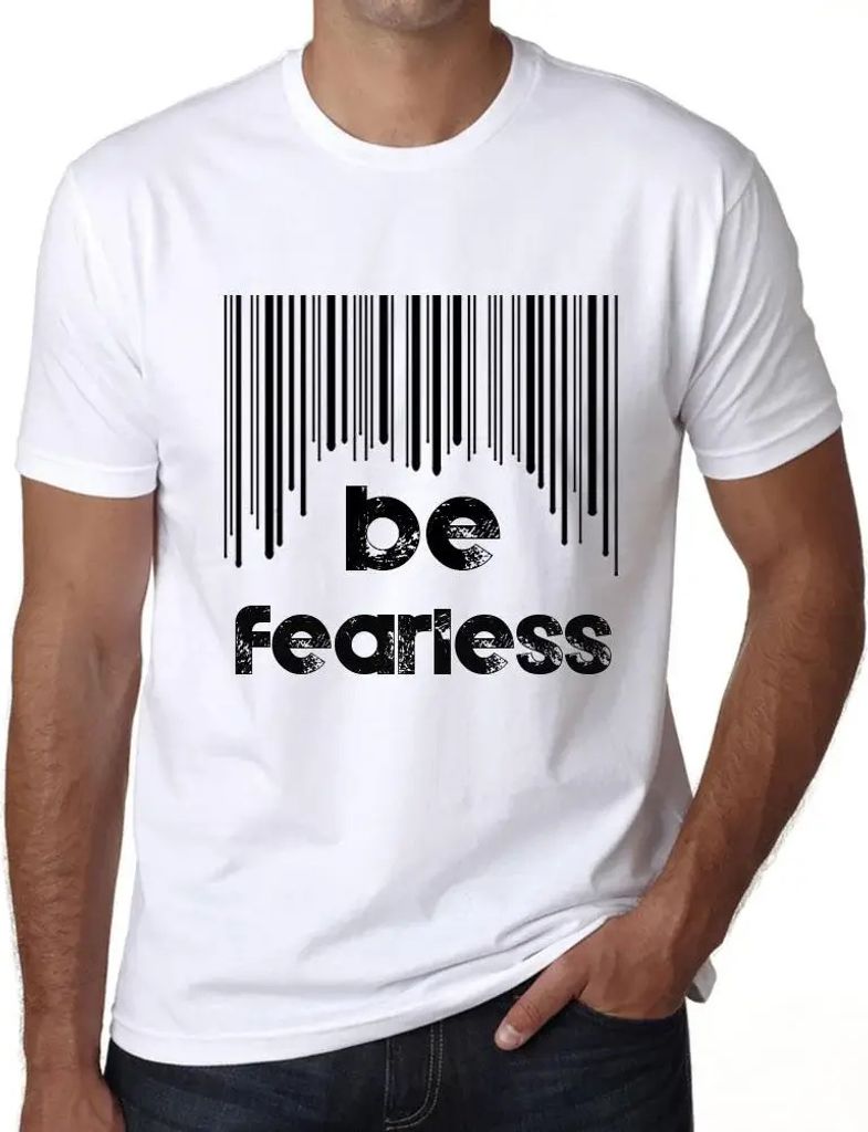 Herren Grafik T-Shirt Barcode sei furchtlos – Barcode Be Fearless – Öko-Verantwortlich Vintage Jahrgang Kurzarm Lustige Druck Geburtstag Gesch...