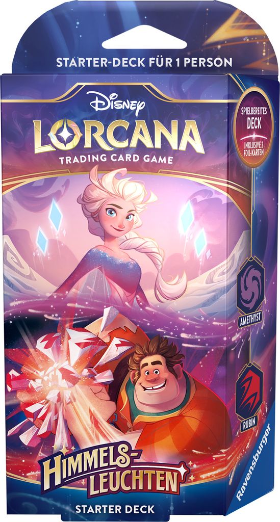 Ravensburger Disney Lorcana Trading Card Game: Himmelsleuchten - Starter Deck Amethyst und Rubin (Deutsch)