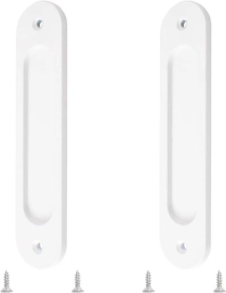 Poignée ovale porte coulissante 180mm en aluminium blanc chaud design