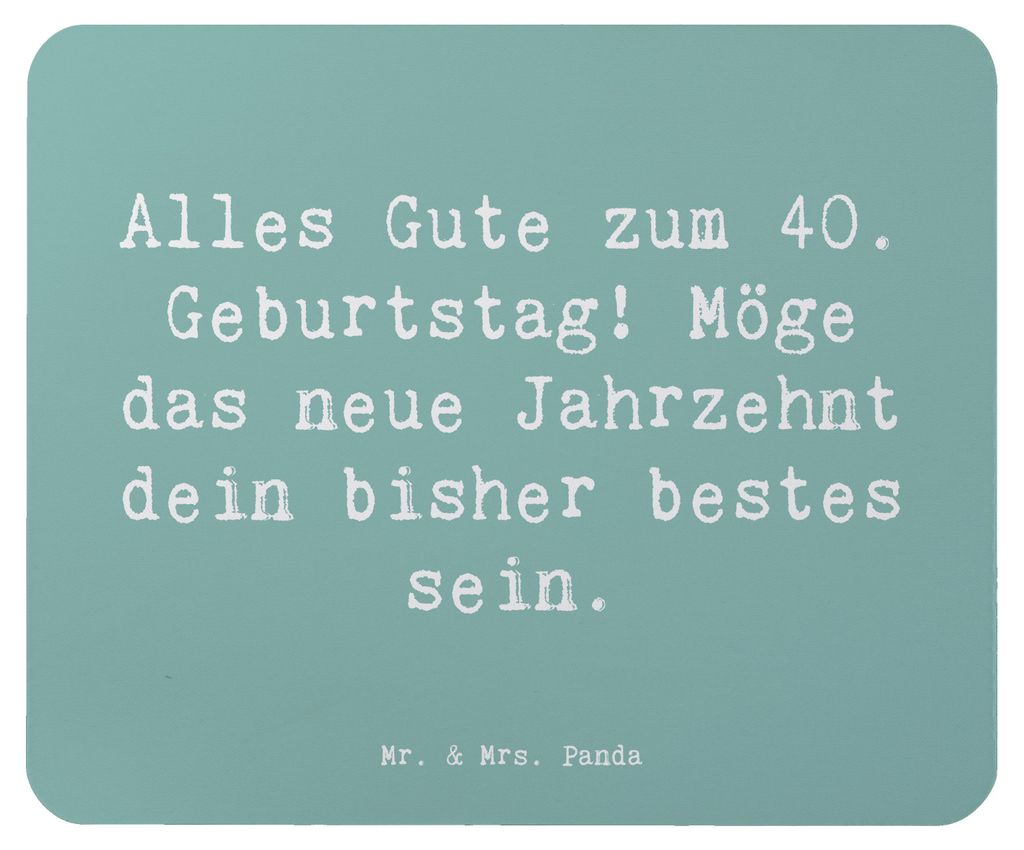 Mr. & Mrs. Panda Mauspad Spruch 40. Geburtstag Alles Gute - Meeresbrise - Geschenk, Glückwunsch, Vierzig Jahre, Glückwünsche, Freude, Mousepad, ...