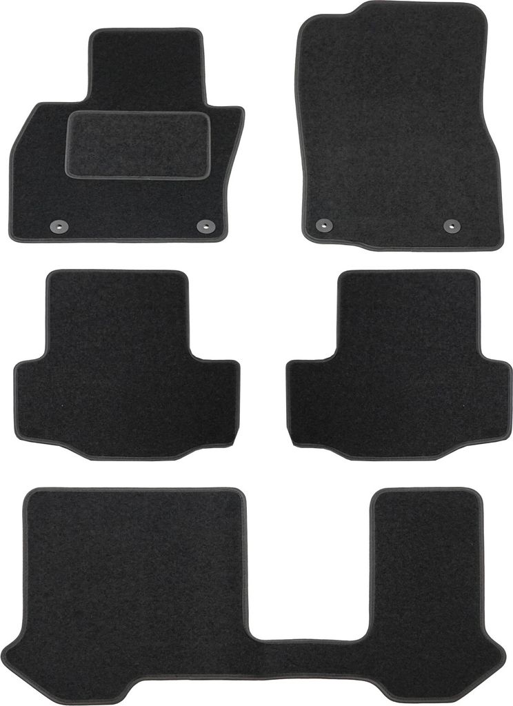 J&J AUTOMOTIVE | Velours Fußmatten mit Logo Autotepiche Passend Für Mazda CX-80 Ab 2024 7-Sitzer, 5tlg, Genaue Passform, Rutschfeste Untregrund, ...