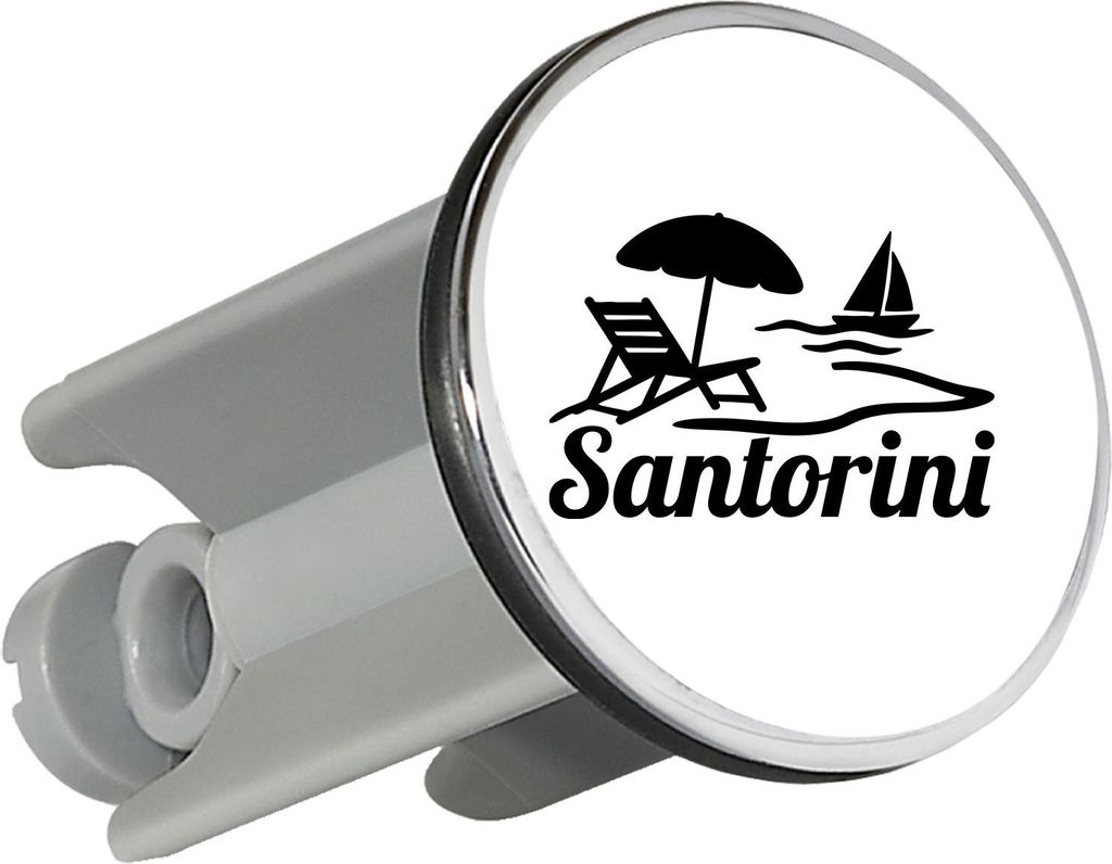 Huuraa Waschbeckenstöpsel Santorini Griechenland 4cm höhenverstellbar Abflussstopfen Geschenkidee