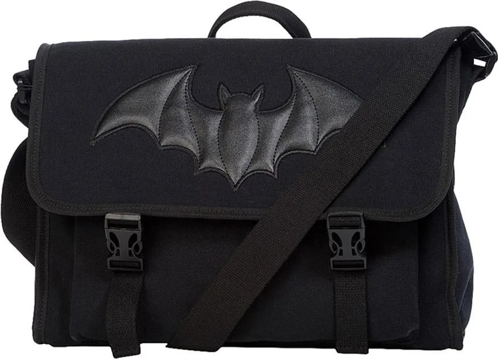 Sac Messenger Bag Chauve-souris Style Gothique et Alternatif Dragon Frenzy Noir