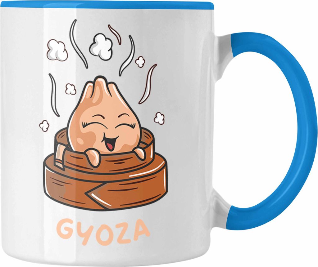 Trendation - Dumpling Tasse Geschenk Gyozas Asiatisch Sushi Liebhaber Geschenkidee Lustige Grafik (Blau)