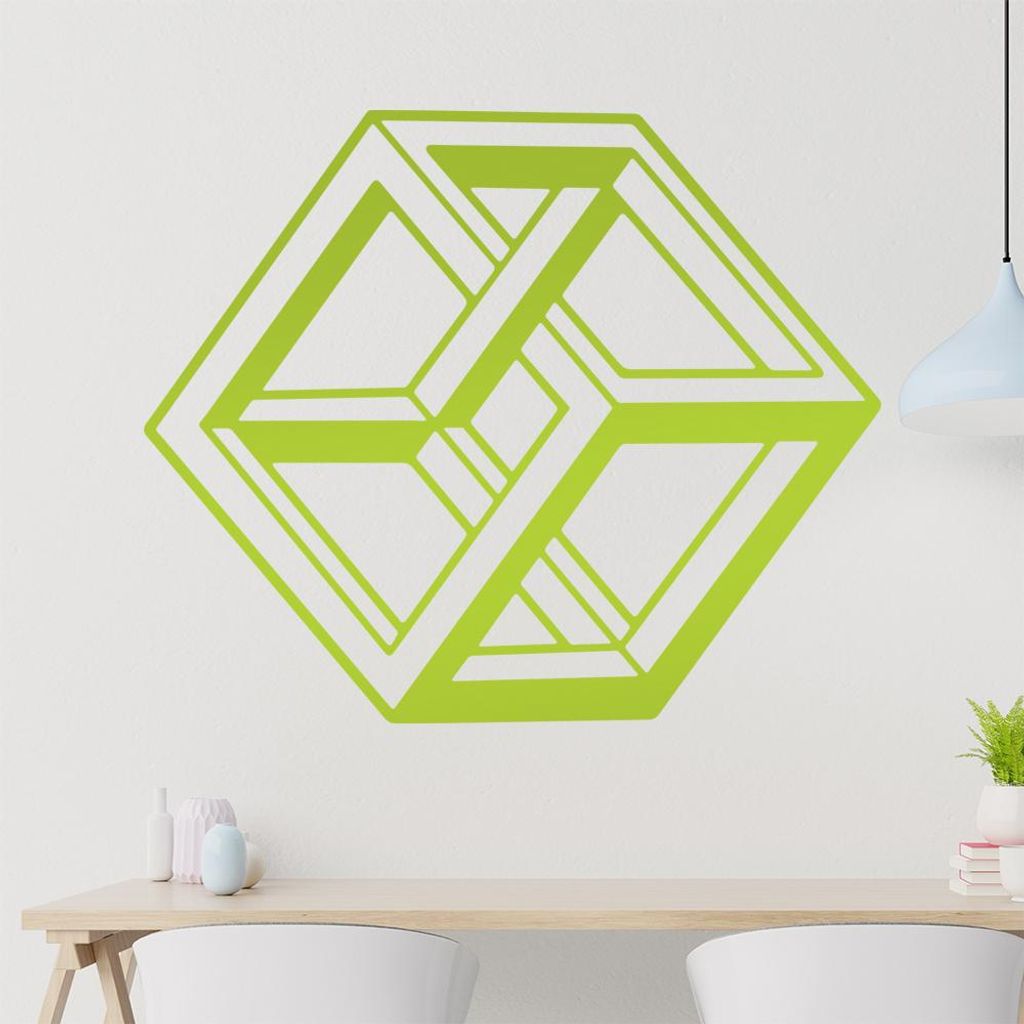 KIWISTAR Optische Täuschung Illusion - Würfel Wandtattoo in 6 Größen - Wandaufkleber Wall Sticker - Dekoration, Küche, Wohnzimmer, Schlafzimme...