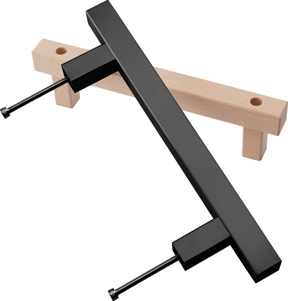 Infraworld Türgriff-Set Edelstahl quadratisch schwarz für Saunatür B3321-S
