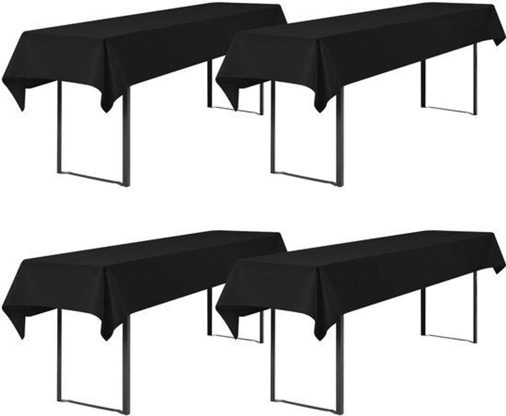 Rechteckige Tischdecke 100x250cm schwarz waschbar