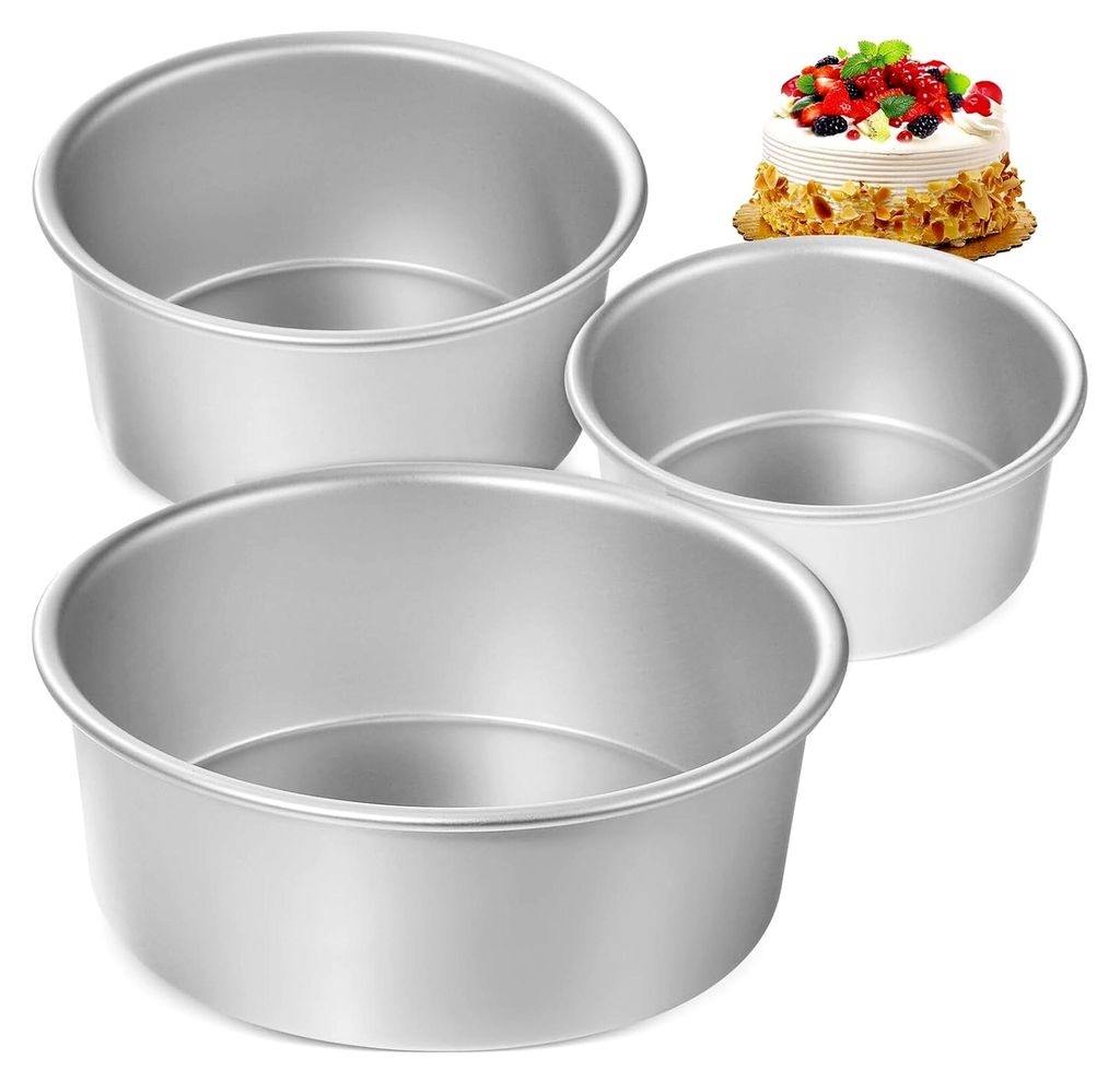 3-teiliges Set Aluminium-Kuchenformen Runde Kuchenformen mit Antihaftbeschichtung Kleine Kuchenformen für Mousse und Schokoladenkäsekuchen