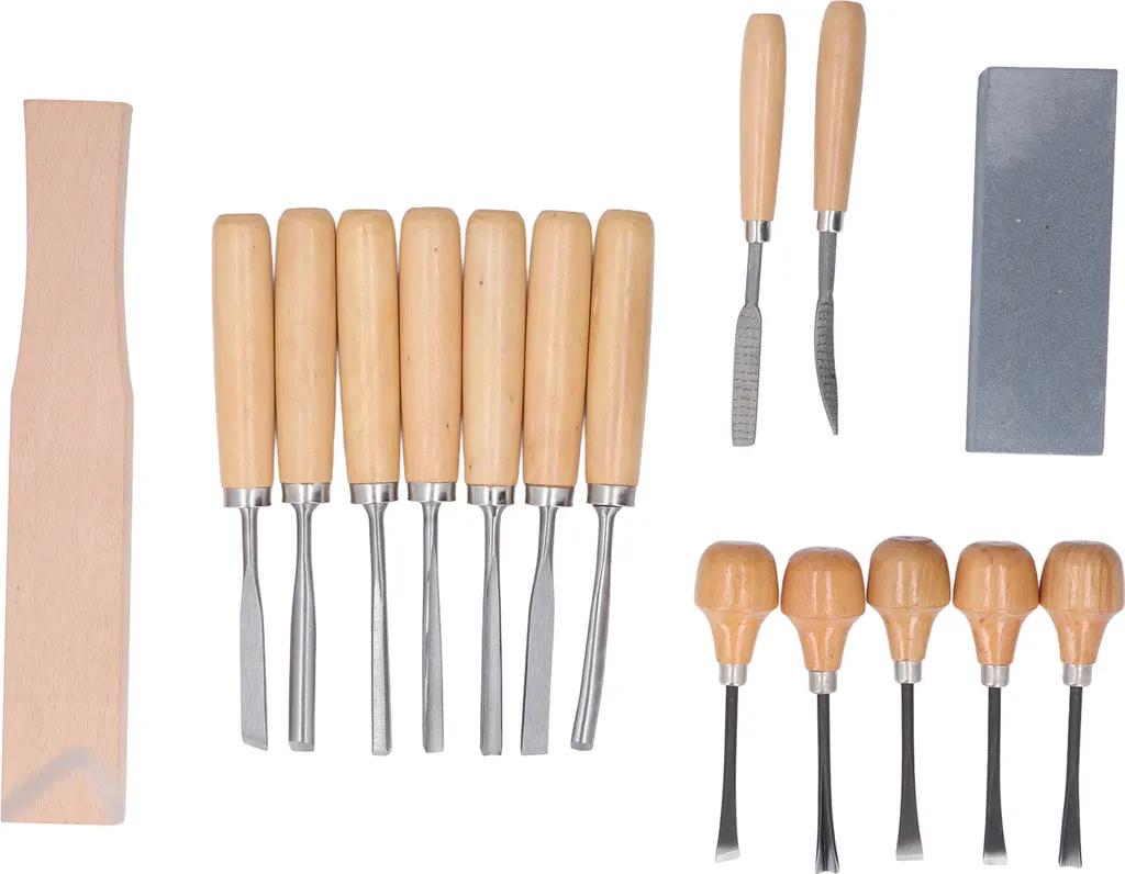 Kit Sgorbie Legno 16pz - Strumenti Intaglio Manuale Alta Qualità - 7
