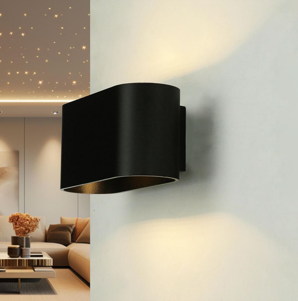 Wandlampe Aluminium G9 Up Down B: 16 cm Schwarz länglich Modern