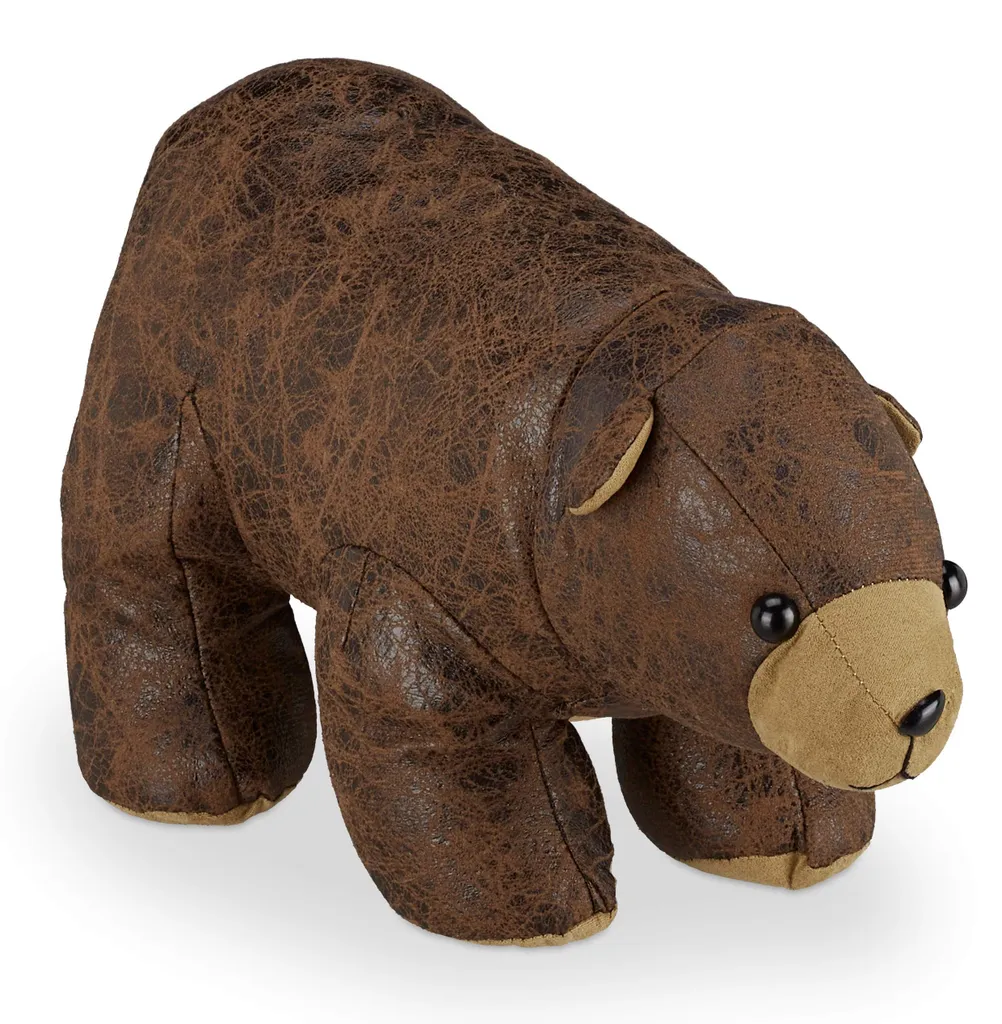Cale-porte décoratif Ours en tissu marron, butoir de porte intérieur lourd