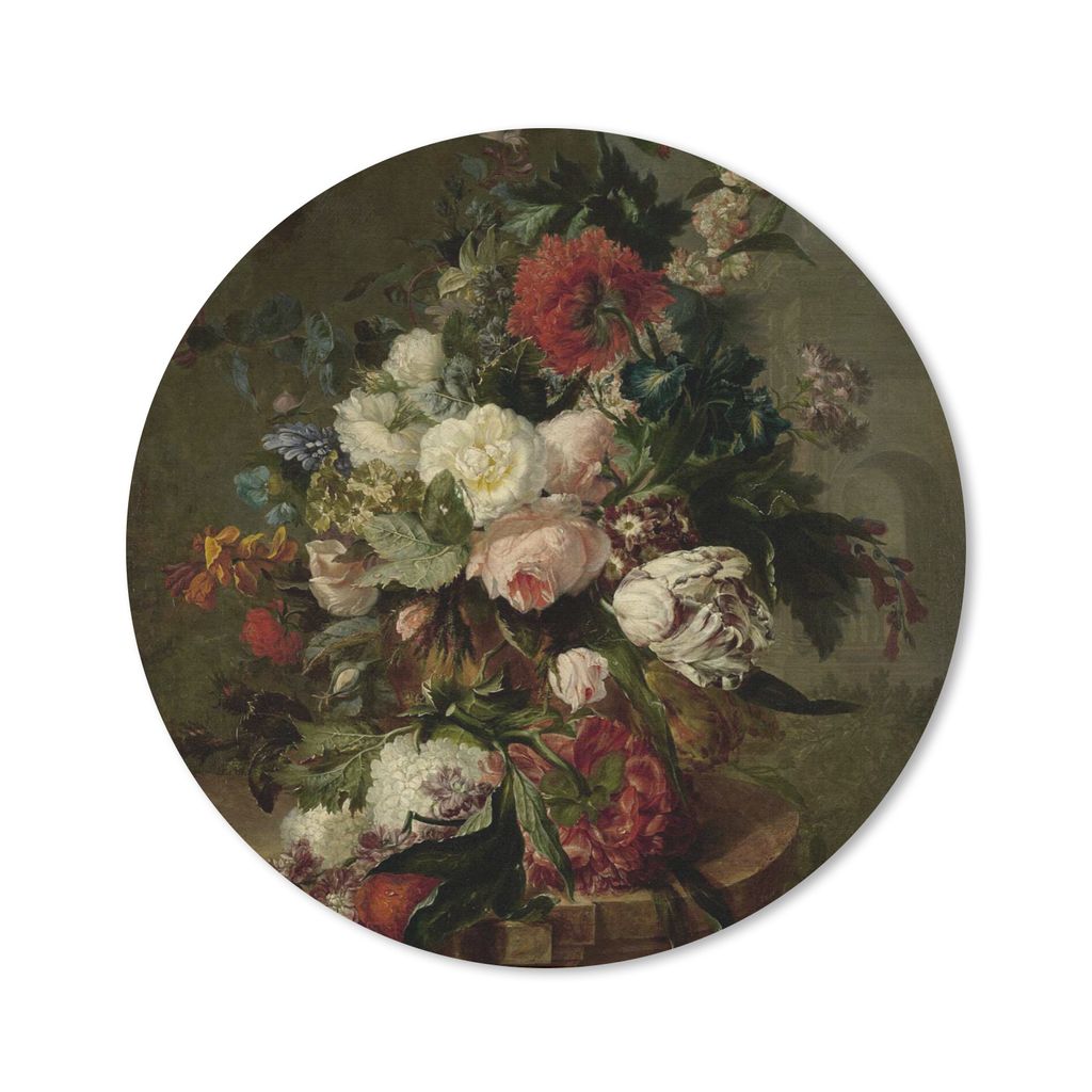 MuchoWow Mauspad Mousepad Stilleben mit Blumen - Gemälde von Harmanus Uppink 30x30 cm - Mousepads - Maus Mat - Pad - Mausunterlage - Tischunterl...