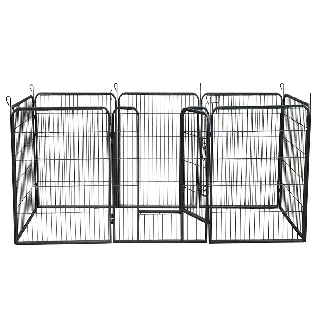 Enclos Métallique Aga 80x100 cm avec Porte de Sécurité et Acier Noir