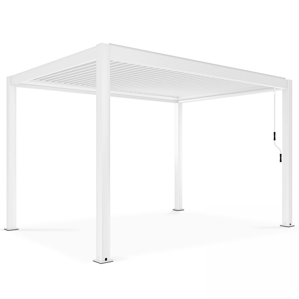 Selbsttragende weiße bioklimatische Pergola 3x4m - Oviala Athenes