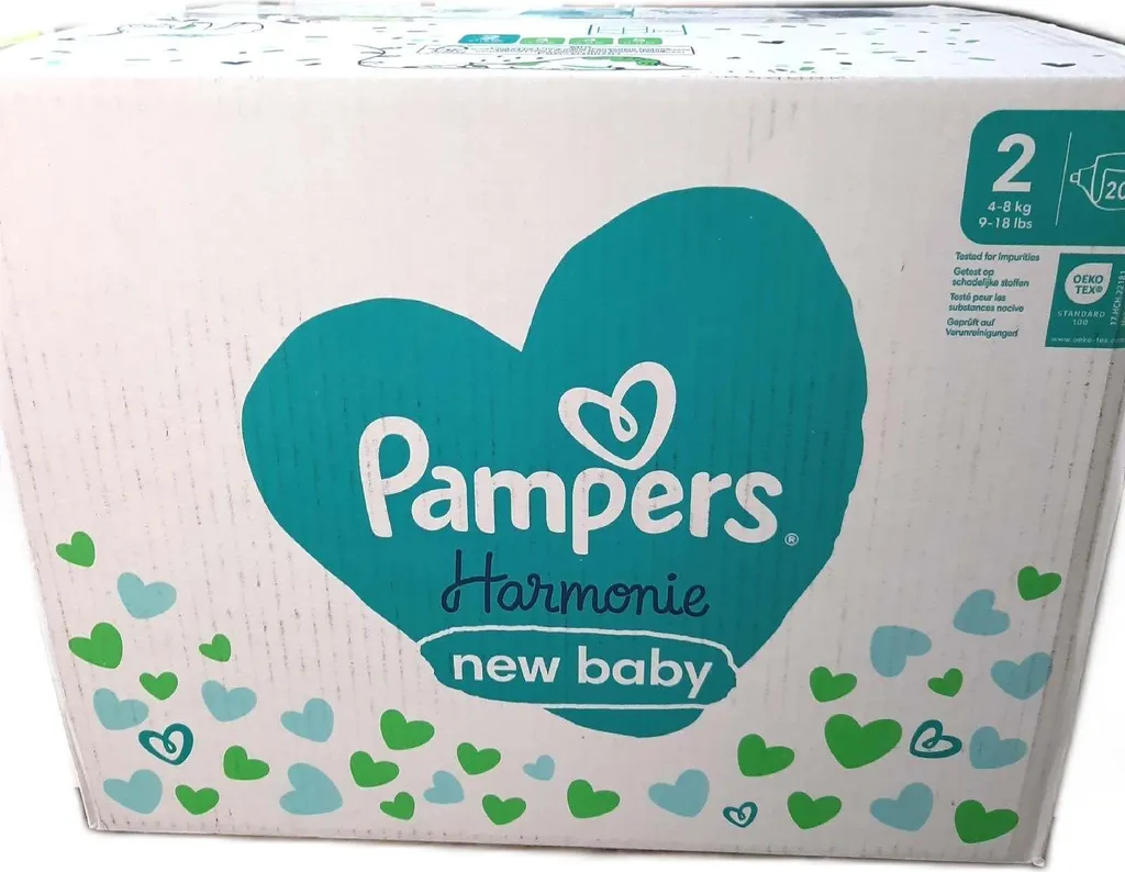 Couches Bébé Pampers Harmonie Taille 2 (4-8 kg) Lot de 204 Protection