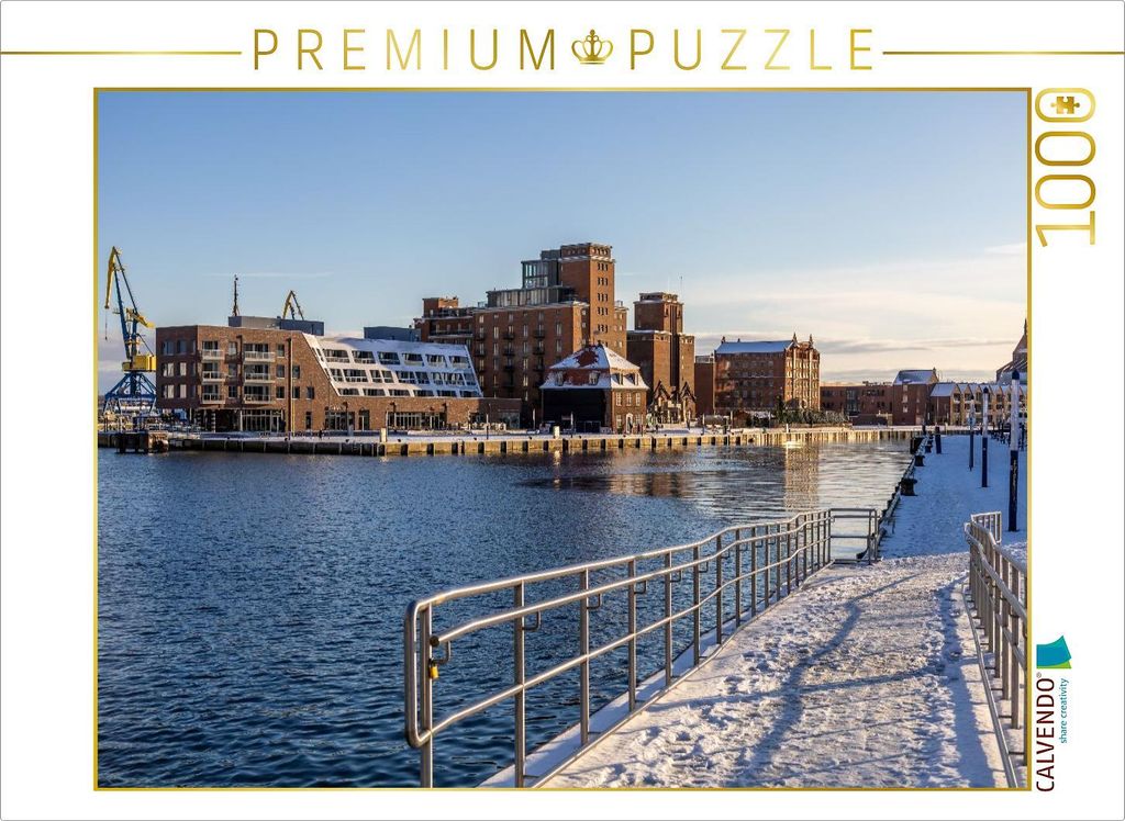 CALVENDO Puzzle Blick auf die Speicherlandschaft der Hansestadt Wismar | 1000 Teile Lege-Größe 64x48cm Foto-Puzzle für glückliche Stunden