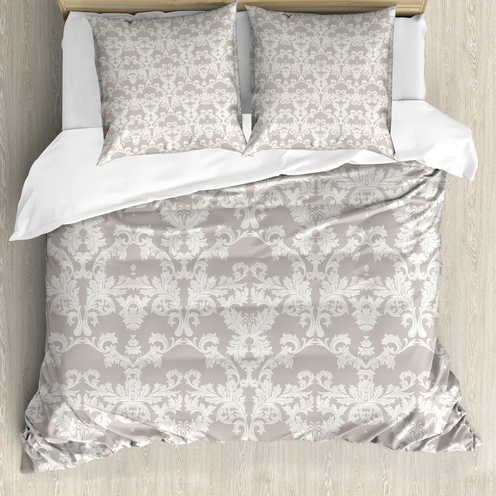 Set Copripiumino Damasco ABAKUHAUS Matrimoniale Pastello Antiacaro