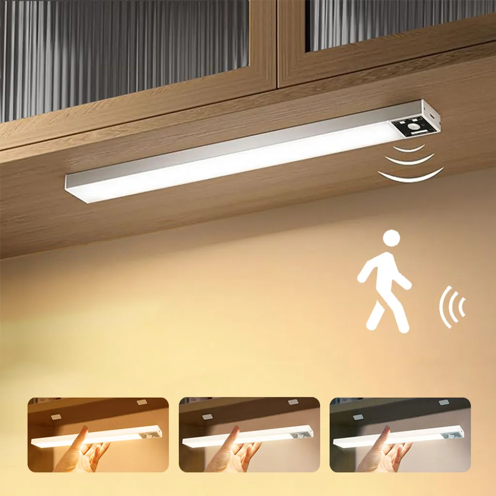 Luce LED Sottopensile 30cm Ricaricabile: Sensore Movimento per Cucina