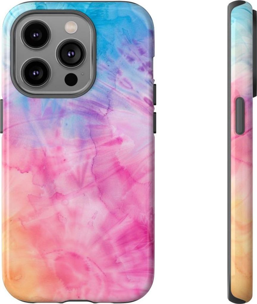 Sanftes Batikmuster in Pastellfarben – Hülle Kompatibel mit iPhone 14 Pro