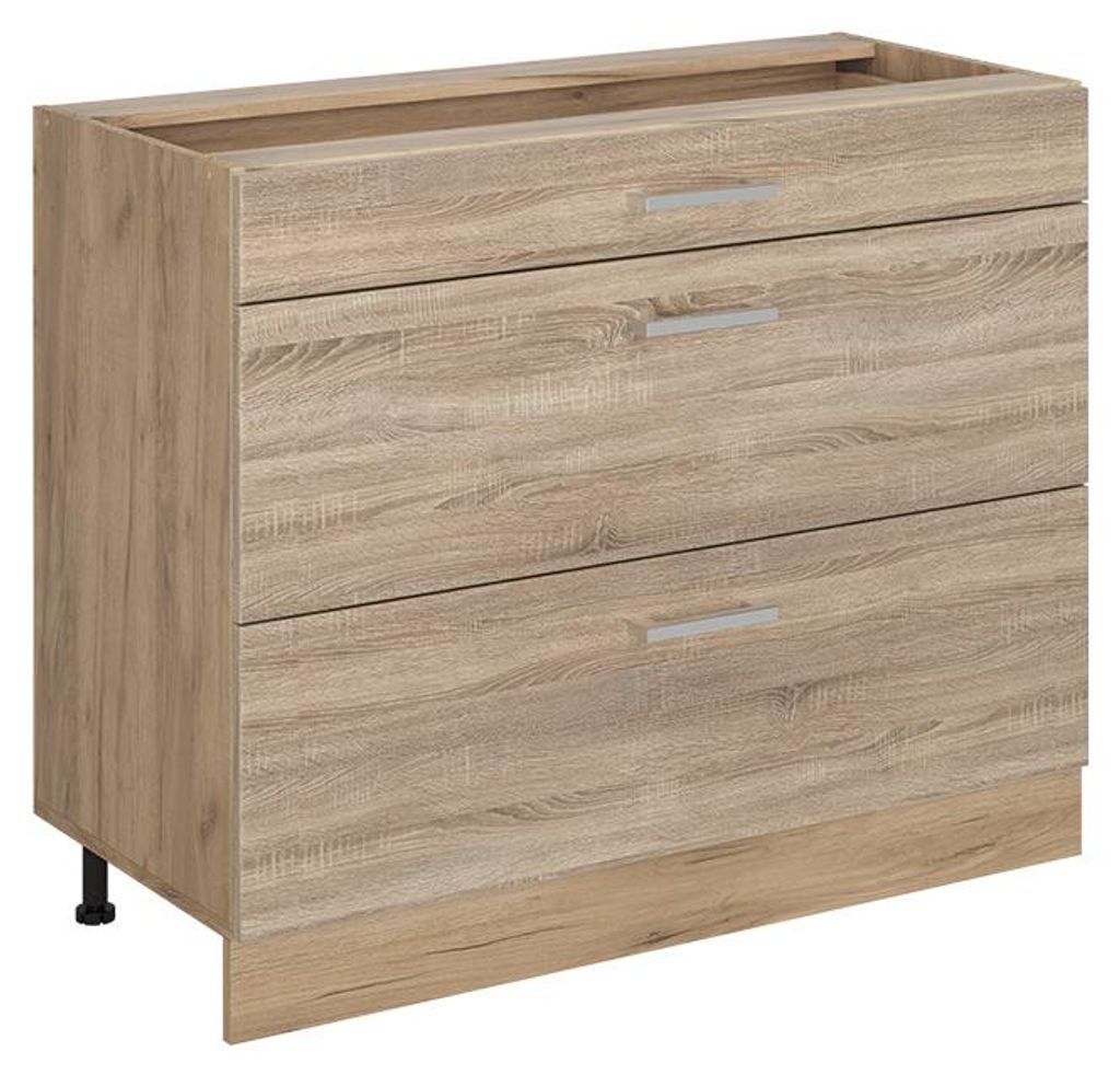 Küchenunterschrank Vicco R-Line Sonoma/Goldkraft Eiche 100 Produktbild 