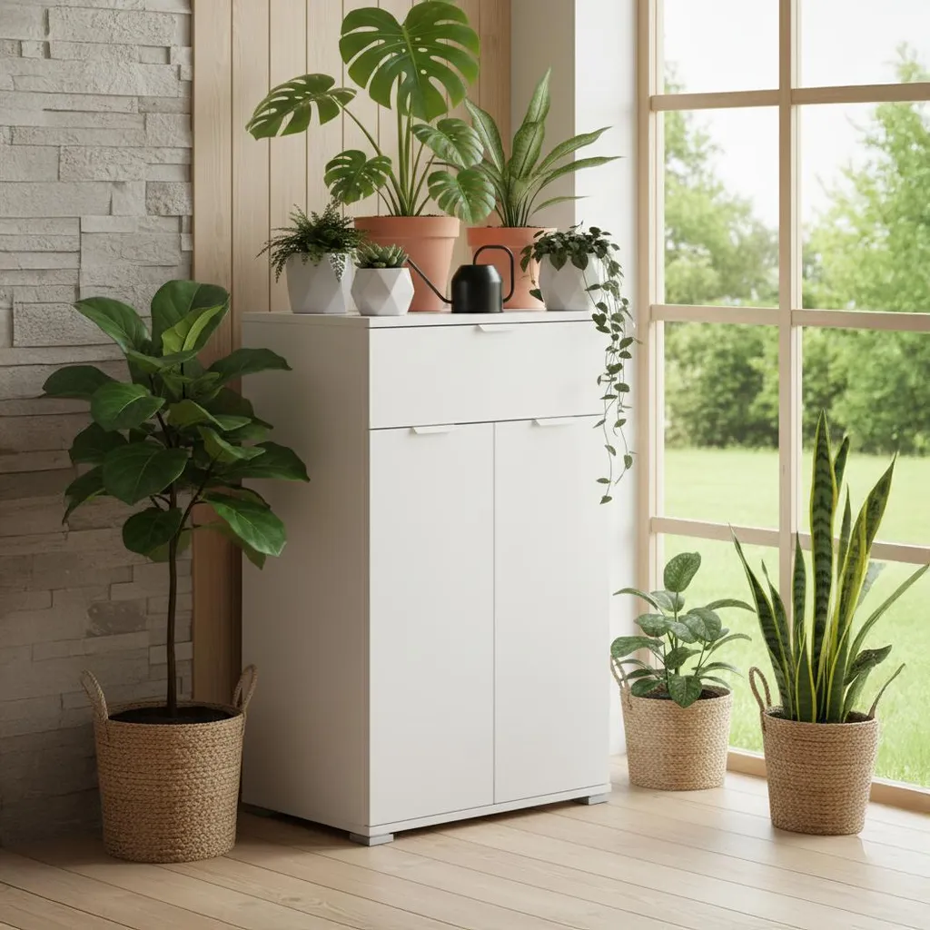 Meuble de rangement blanc compact 85 cm pour optimiser les petits espaces - 5