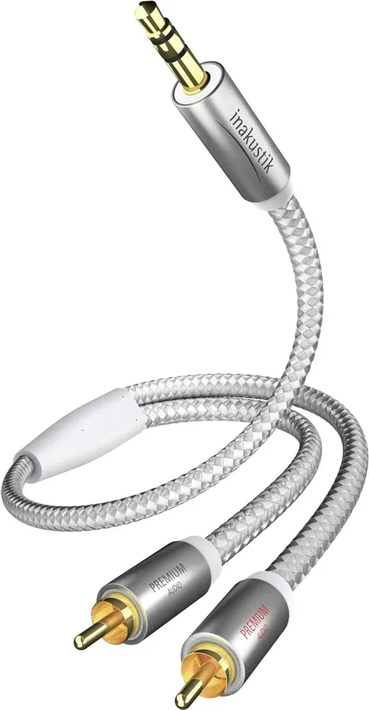 Cavo In-akustik Premium 1,5m Jack-RCA Bianco/Argento - Eleganza Audio