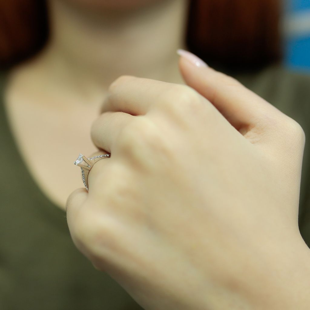 0,30 Carat Diamant Solitär Ring Antragsring 14 Karat Weißgold