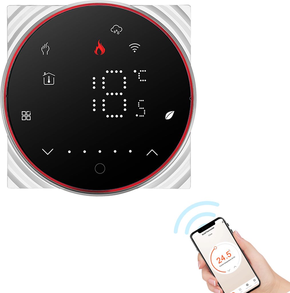 Smart Tuya WiFi-Thermostat, Sprachsteuerung, 3 A, digitaler programmierbarer Fussbodenheizungs-Temperaturregler, digitaler intelligenter Wandthermo...