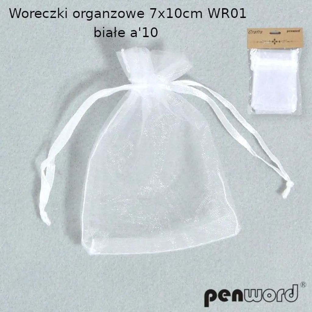 Sacchetti in organza bianchi 7x10cm 10pz
