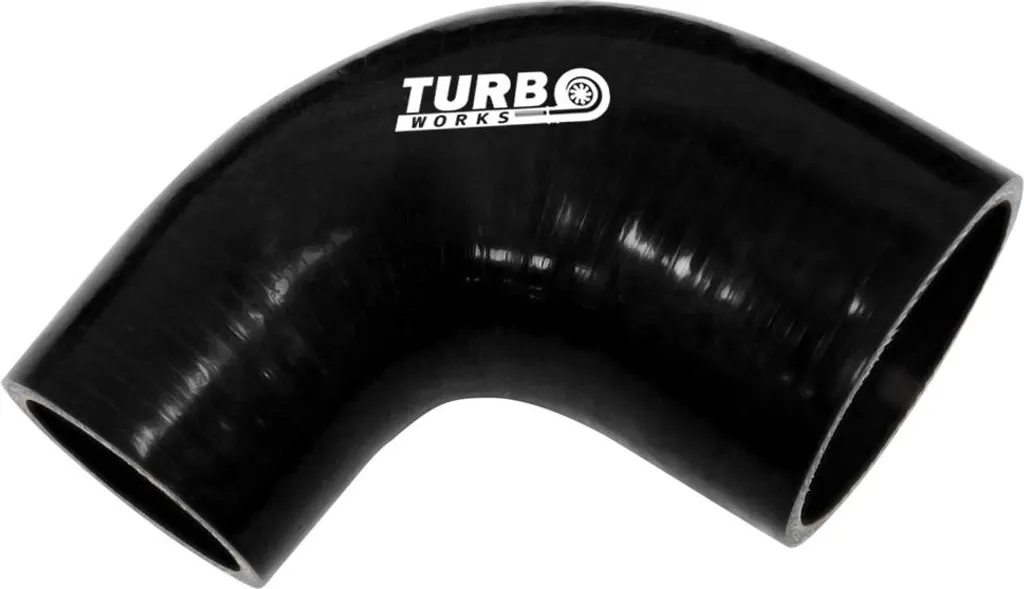 Durite de Réduction 90° TurboWorks Noire 57-76 mm en Silicone Multicouche