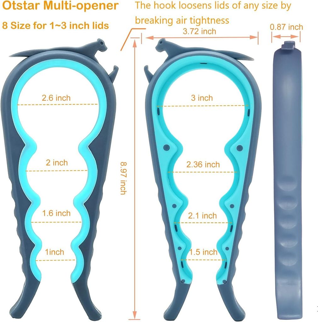 Calamary Glasöffner, Für Senioren Mit Arthritis, Verstellbare Edelstahl Deckel Flaschendose