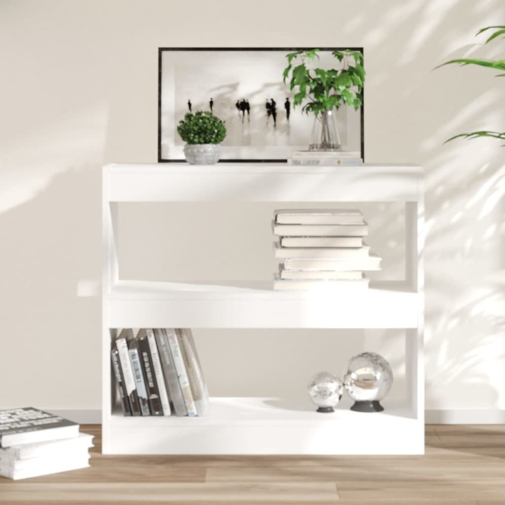 The Living Store Bücherregal/Raumteiler Weiß 80x30x72 cm