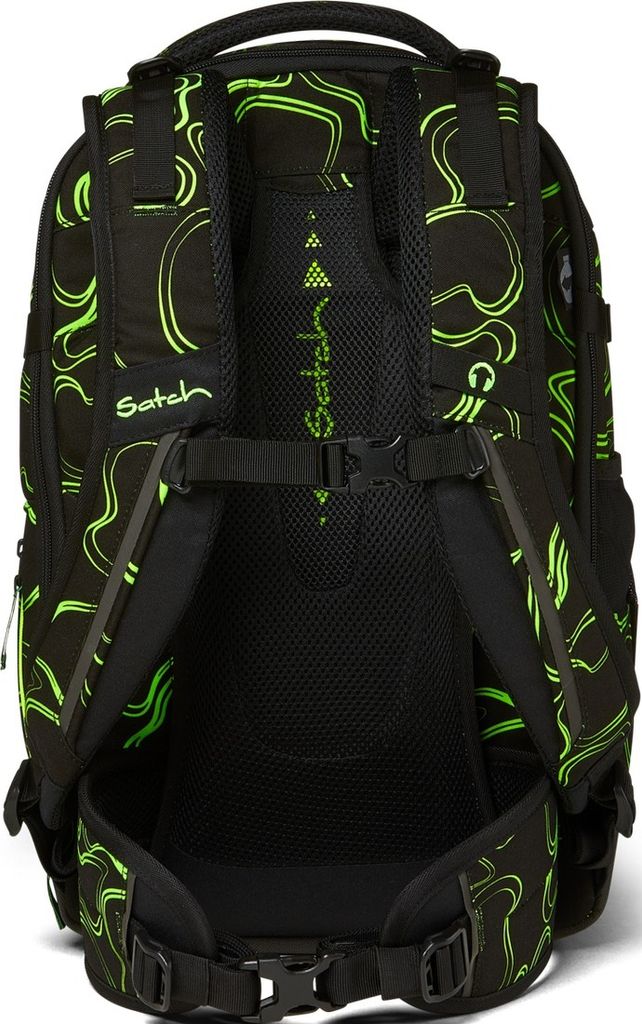 satch Schulrucksack Match Green Sup schwarz neongrün Produktbild 15