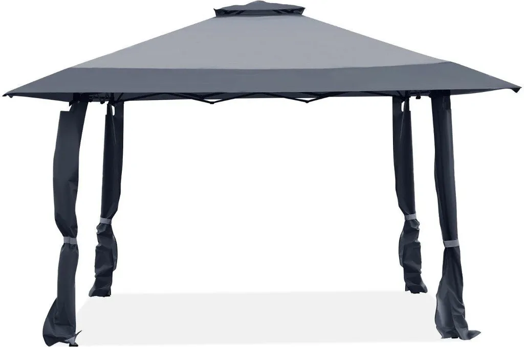 Tente de jardin 4x4 m à hauteur modulable et toit anti-ventilation