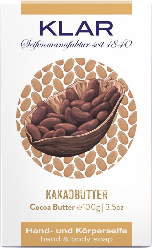 Klar Seifen Kakaobutterseife 100g, Cosmos , palmölfrei Produktbild 