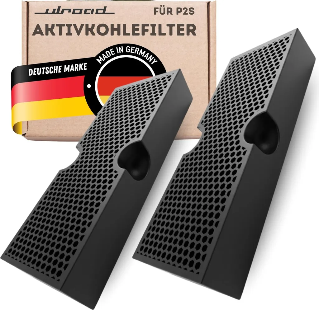 ULROAD 2 pezzi adatti alla stampante 3D Bambu Lab P2S Filtro a carboni attivi I Filtro migliorato per odori e inquinanti I Accessori per la stampa 3D Germany