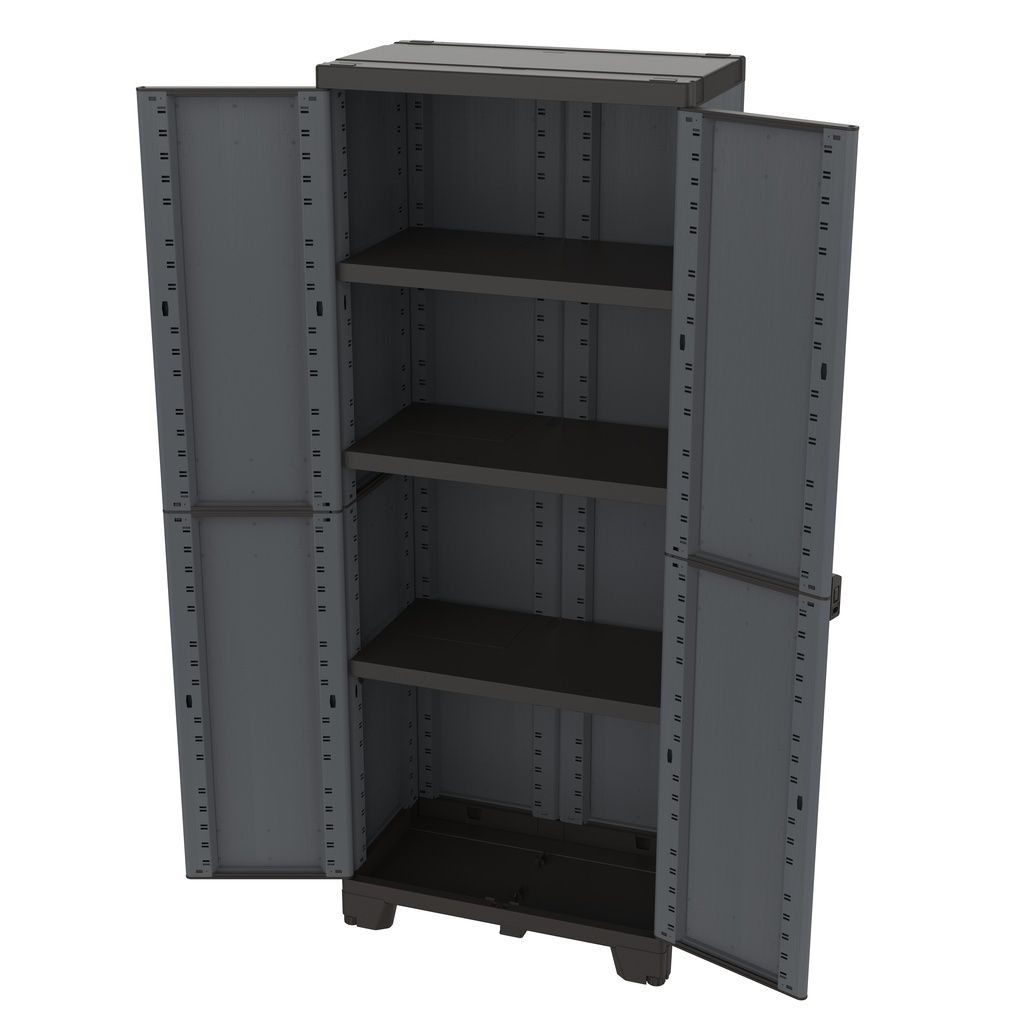 Kunststoffschrank Ardesia mit 3 Einlegeböden / Spindschrank (2 in 1)