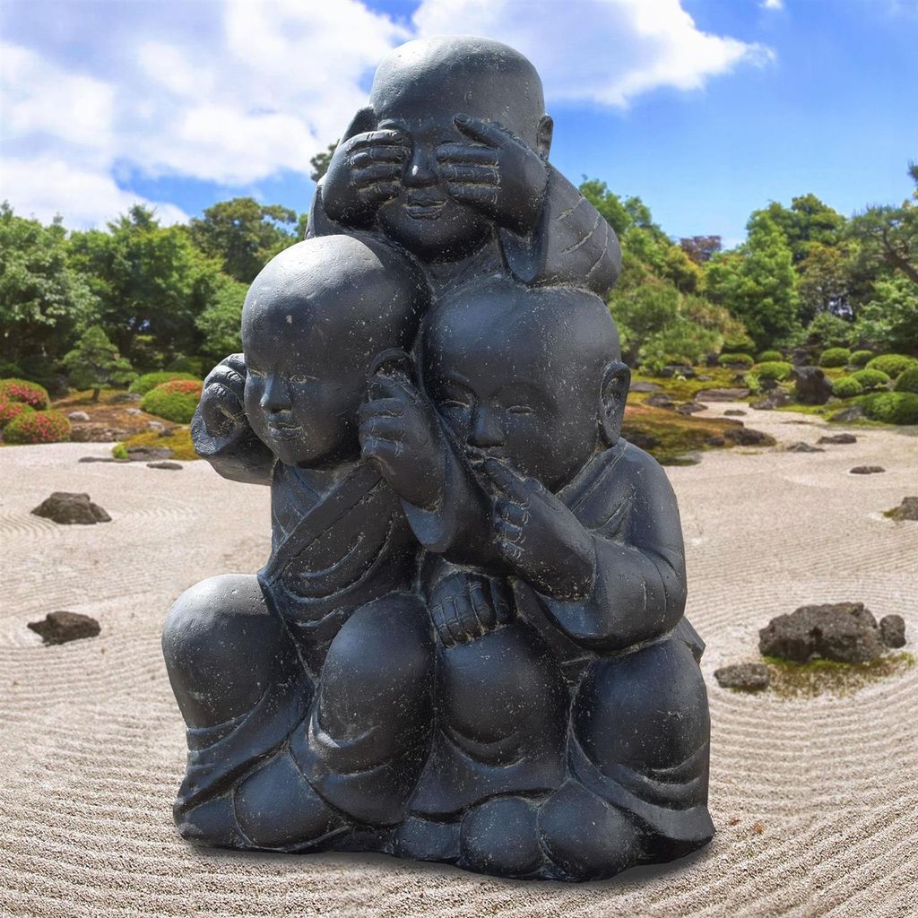 Shaolin Mönch Figur Kinder-Trio Dehradun 50 x 65 x 90 cm Produktbild 