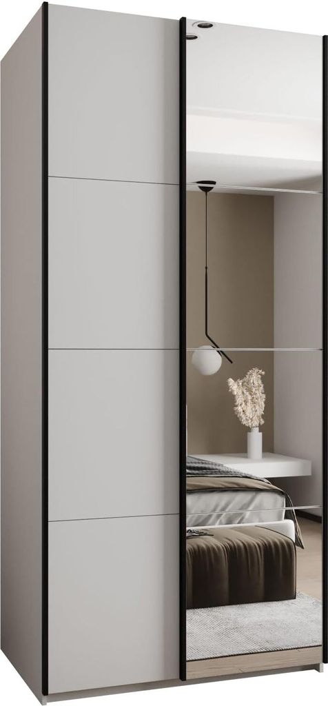 MEBLE KRYSPOL LUX 3 Schrank - 245,5x120x64cm - Weiß, Weiß, Schwarz