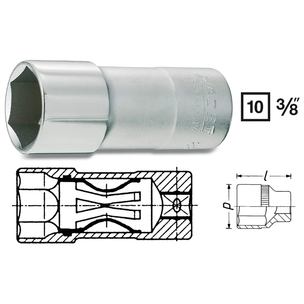 Hazet 880AKF Chiave Candele 16mm 5/8 - Bussola 3/8 Professionale