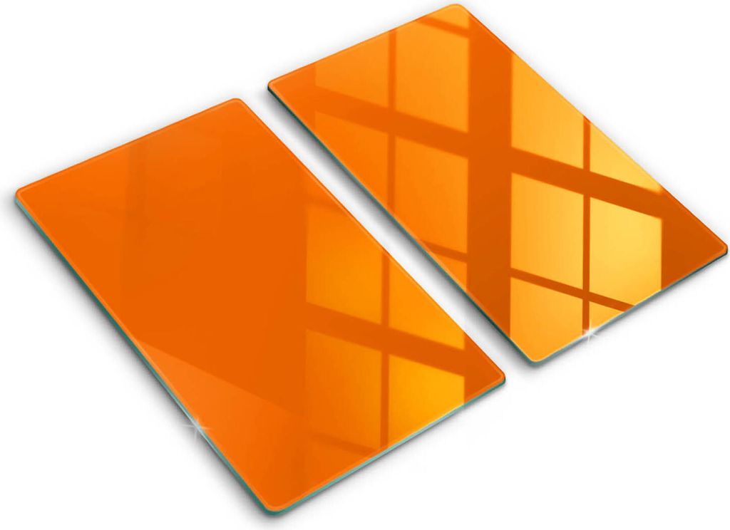 Glasschneideplatte - Herdabdeckplatte - 2x30x52 cm -Schneidebrett - Spritzschutz -orange Farbe