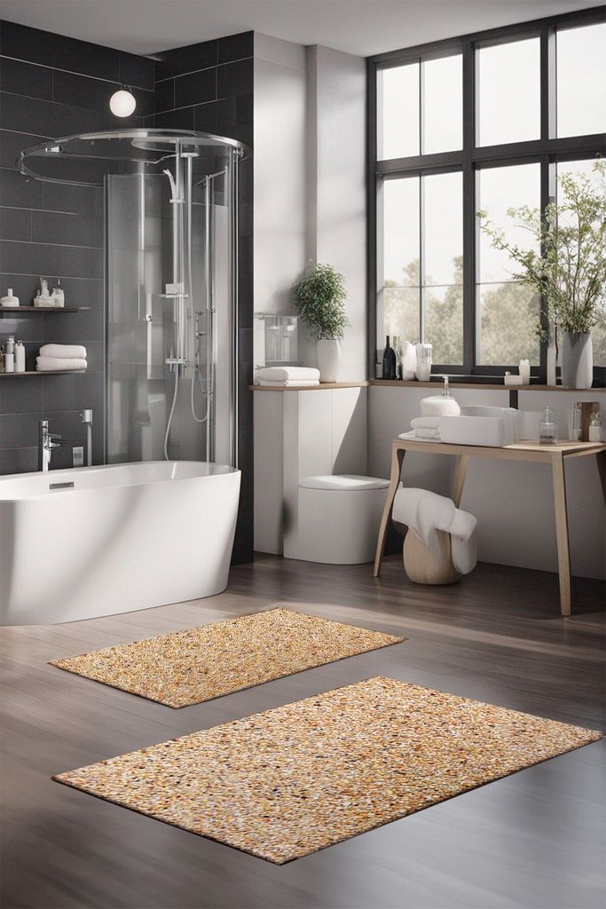 Mijolnir, CT-5173, Mehrfarbig, Badematten-Set (2 Stück), 100% POLYESTER, 60 x 100 cm