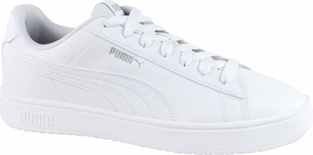 A white Puma sneaker is shown from the side against a white background.