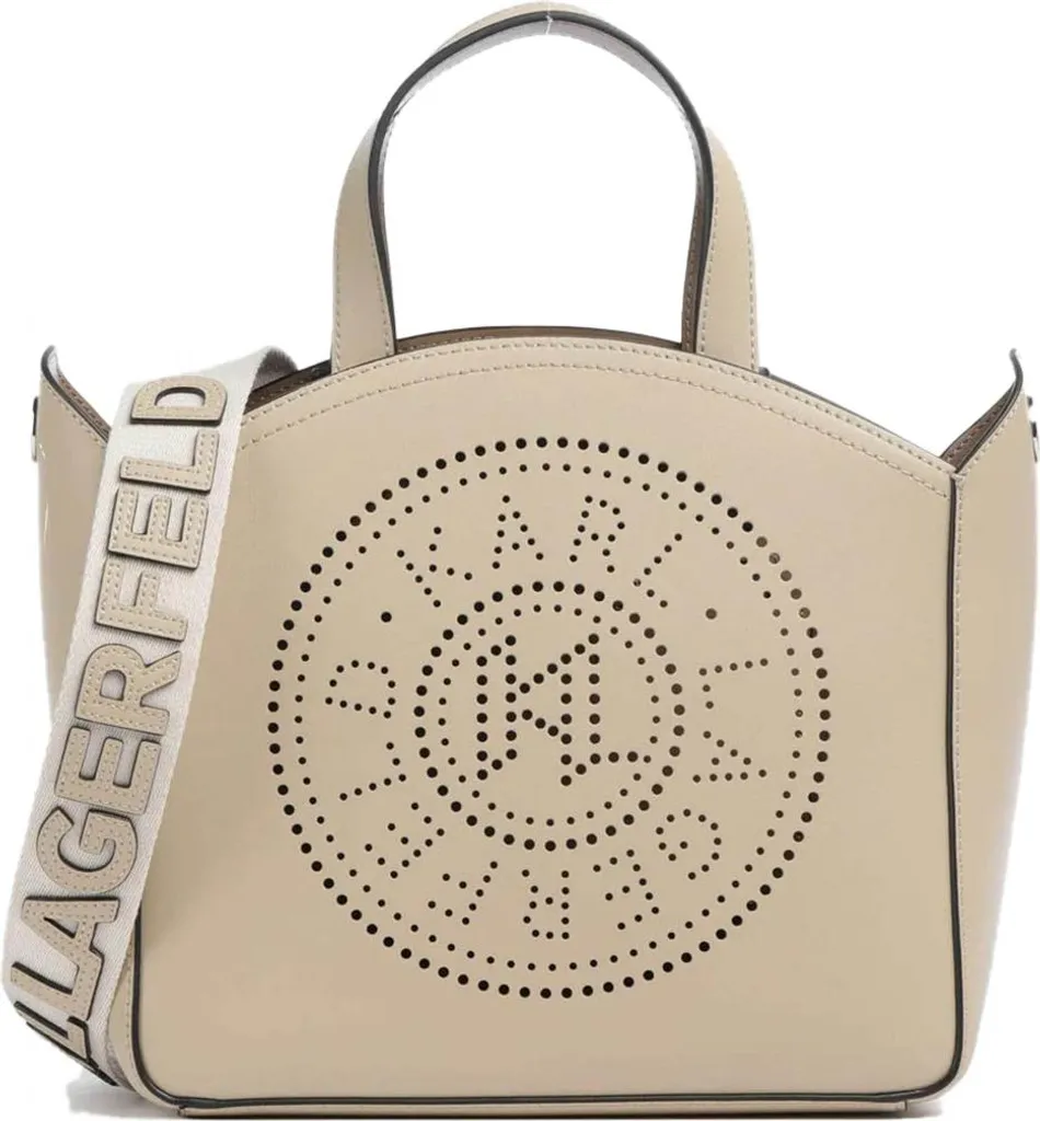 Karl Lagerfeld K Circle Sm Tote Perforate Beige - Sac à Main Chic
